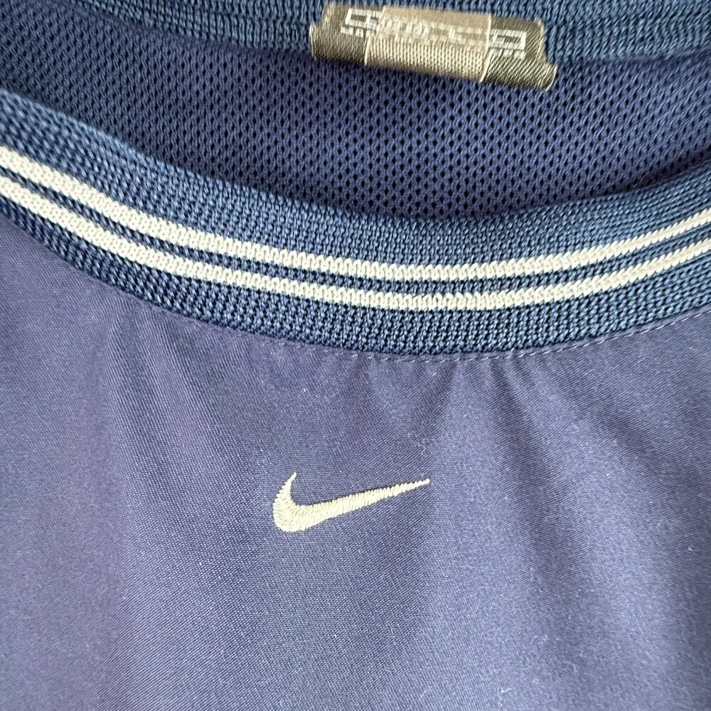 Vintage Nike Pullover Jacket Youth Large Blue Windbreaker Lined Center Swoosh